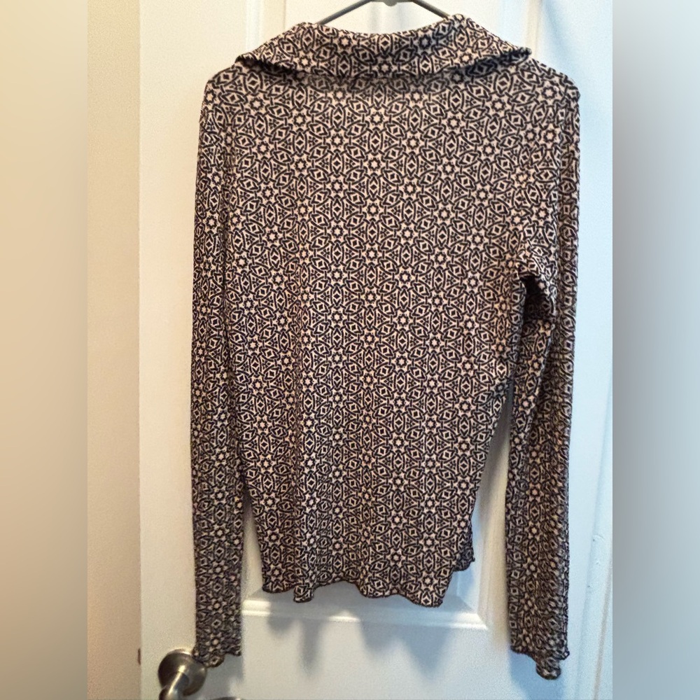 Zara Geometric Pattern Button Down Shirt - image 3